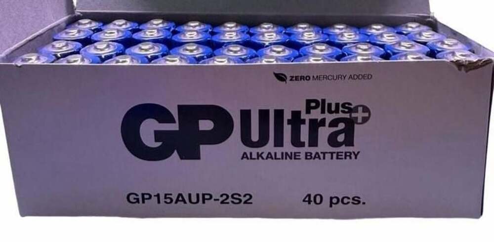 GP Ultra Plus AA Alkaline Batteries 40 pcs Box (GP15AUP-2S2)